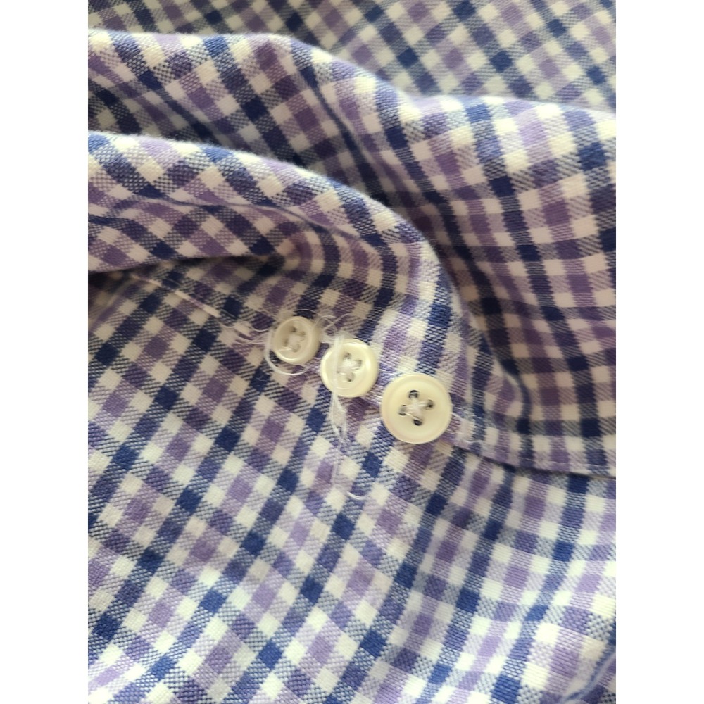 Polo Ralph Lauren Mens Gingham Button Down Shirt Purple Blue Cotton Small - Picture 9 of 9